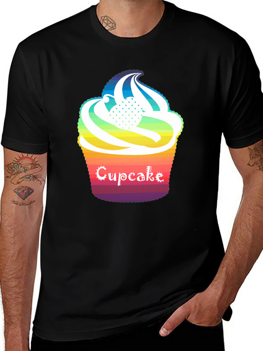 Rainbow Cupcake Graphic T-Shirt - Unique Design