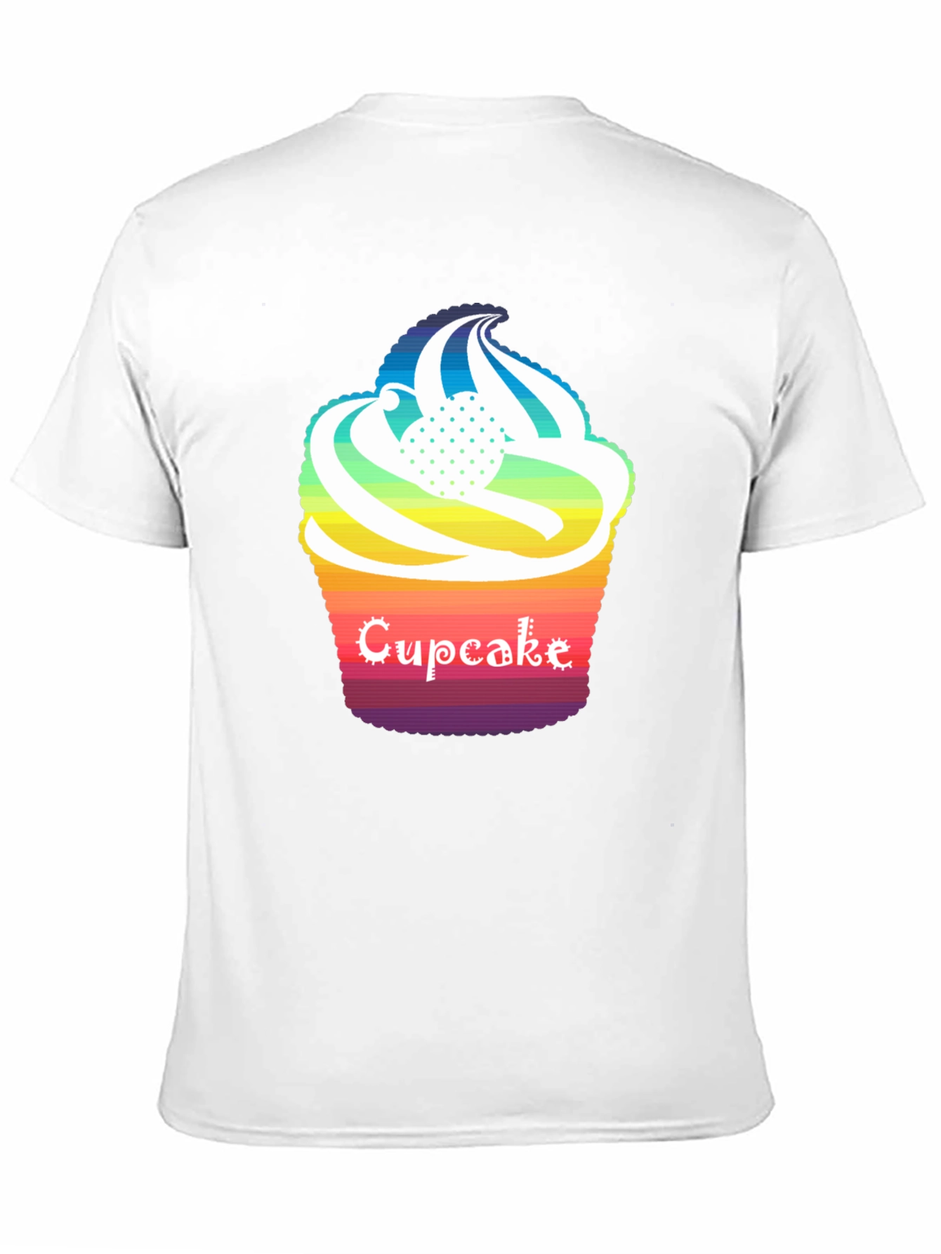 Rainbow Cupcake Graphic T-Shirt - Unique Design