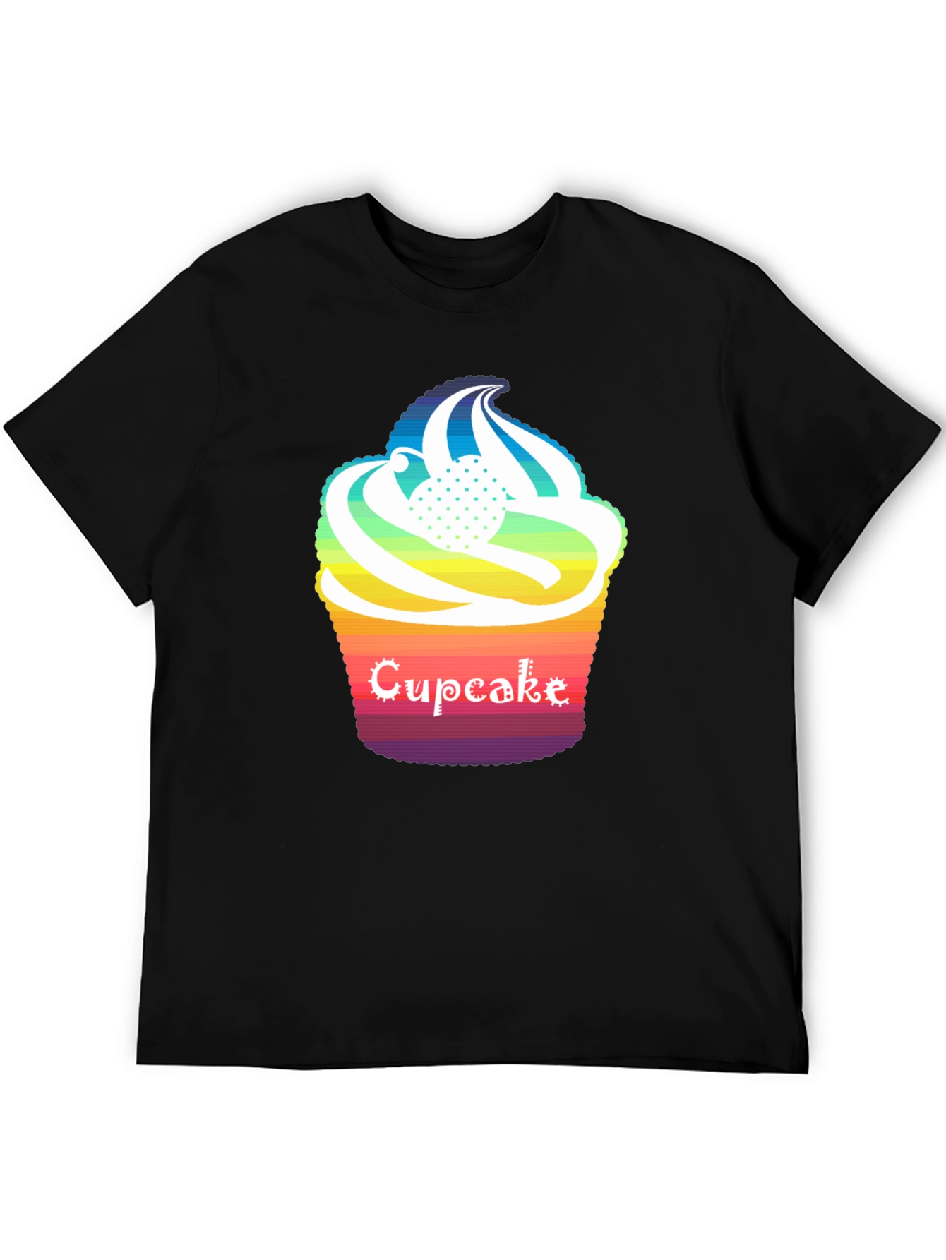 Rainbow Cupcake Graphic T-Shirt - Unique Design