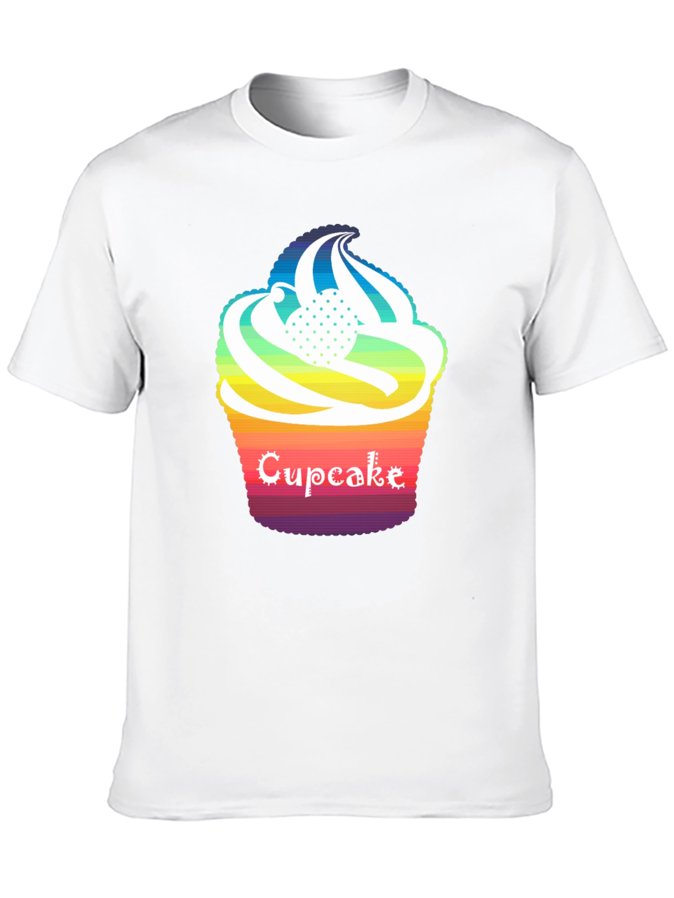 Rainbow Cupcake Graphic T-Shirt - Unique Design