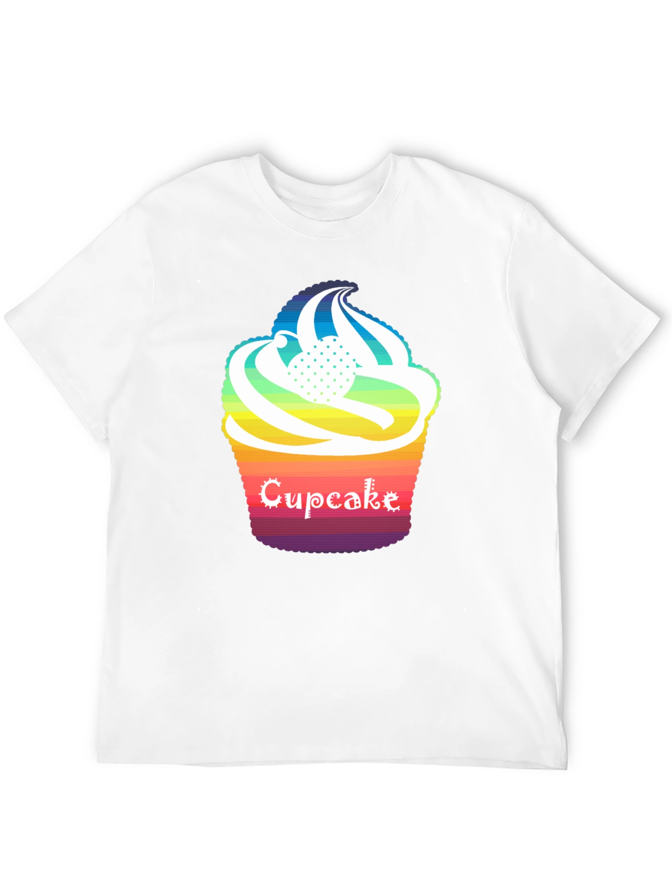 Rainbow Cupcake Graphic T-Shirt - Unique Design