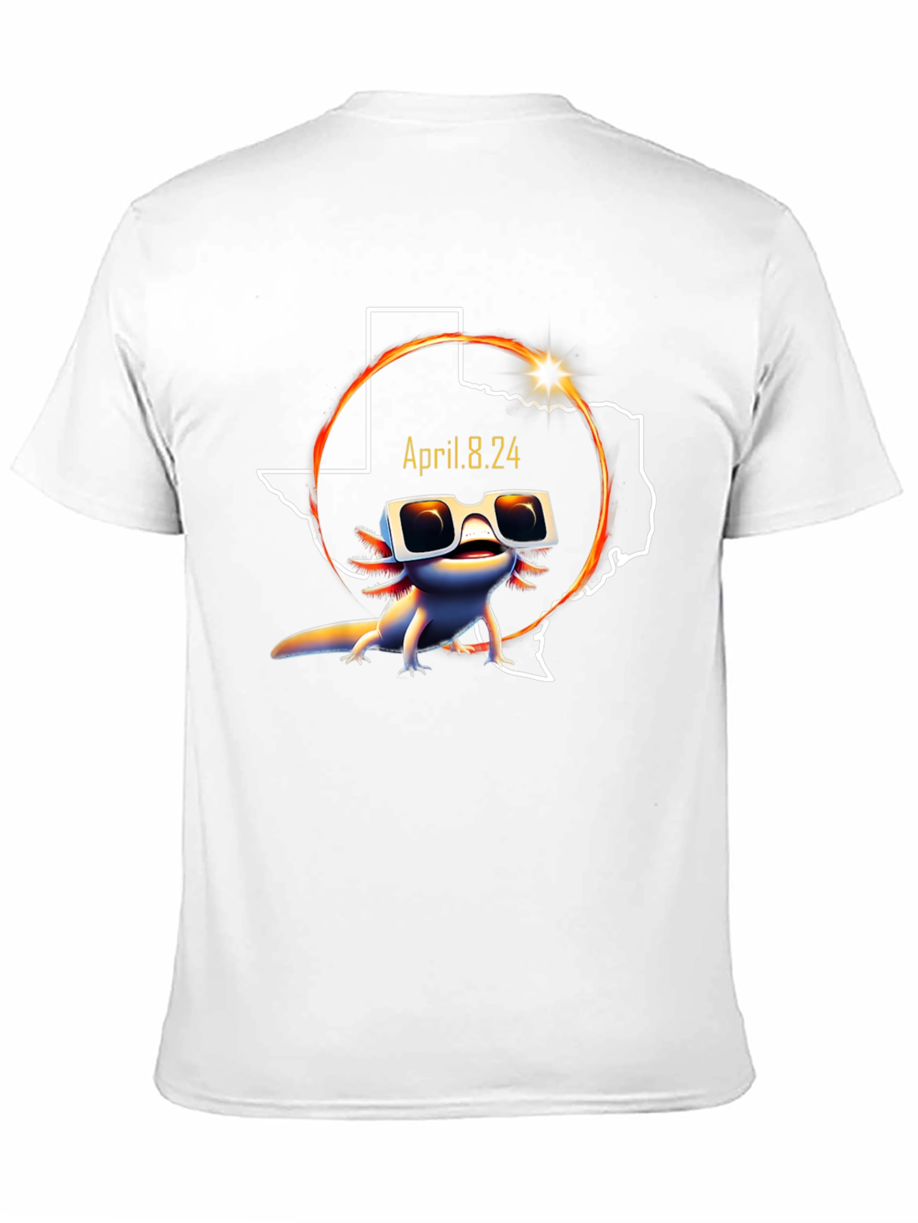 Texas Solar Eclipse April 8 2024 Axolotl T-Shirt