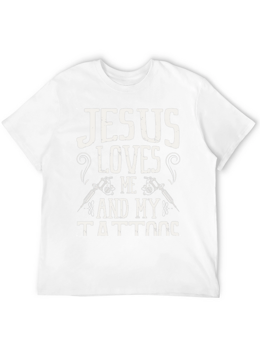 Jesus Loves Me and My Tattoos Graphic T-Shirt