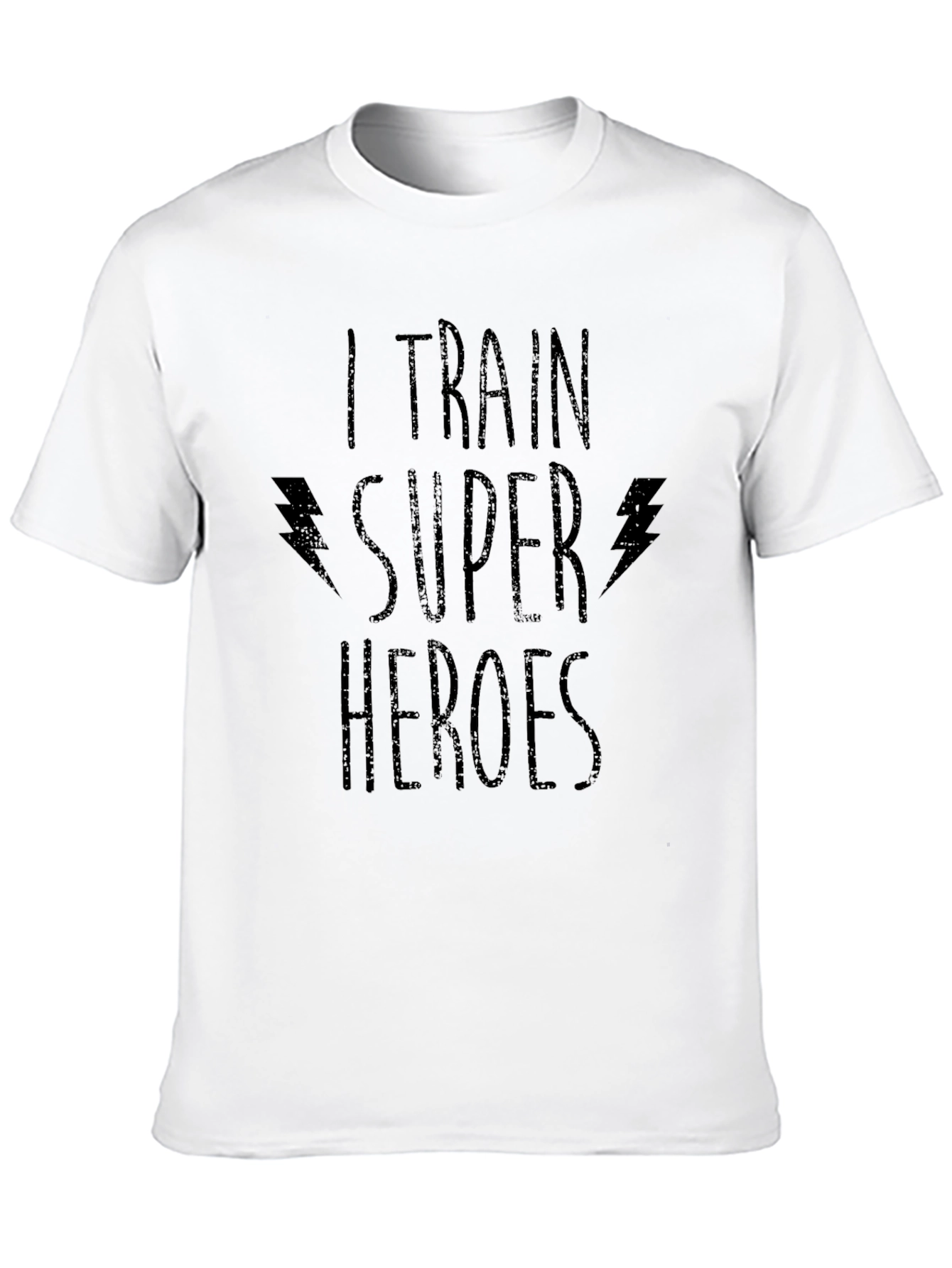 I Train Super Heroes Black Graphic T-Shirt