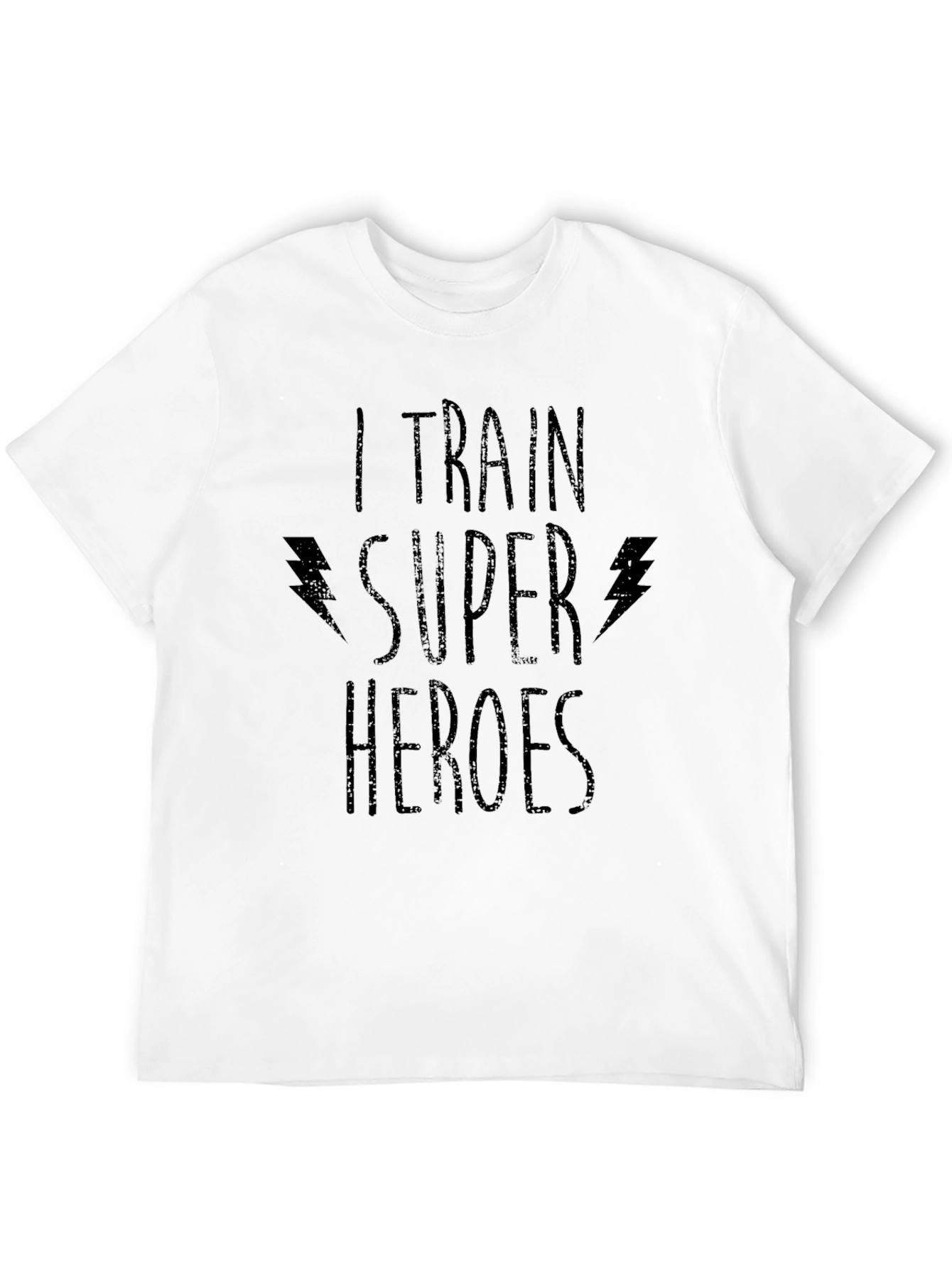 I Train Super Heroes Black Graphic T-Shirt