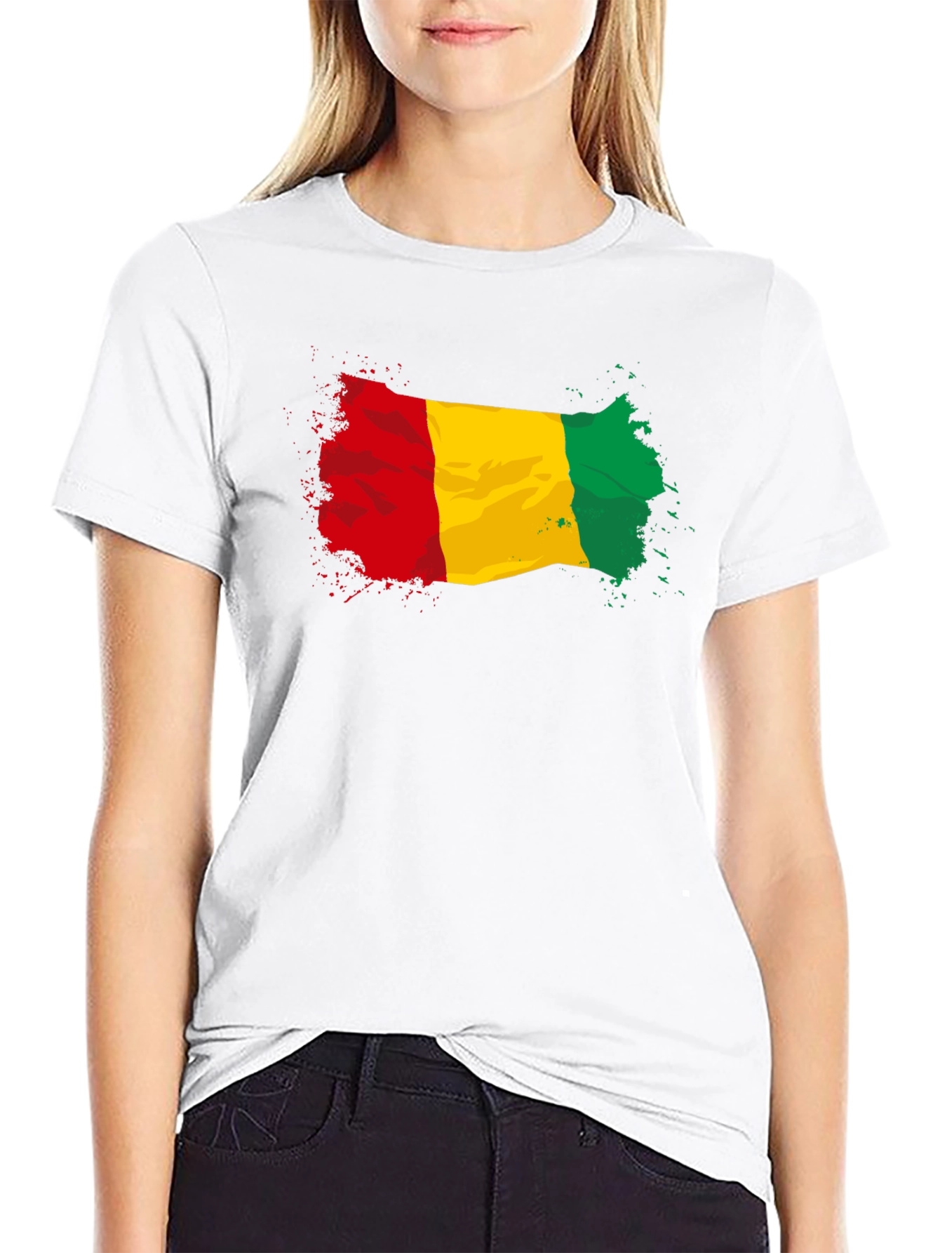 Guinea Flag Graphic Tee - Black Cotton T-Shirt