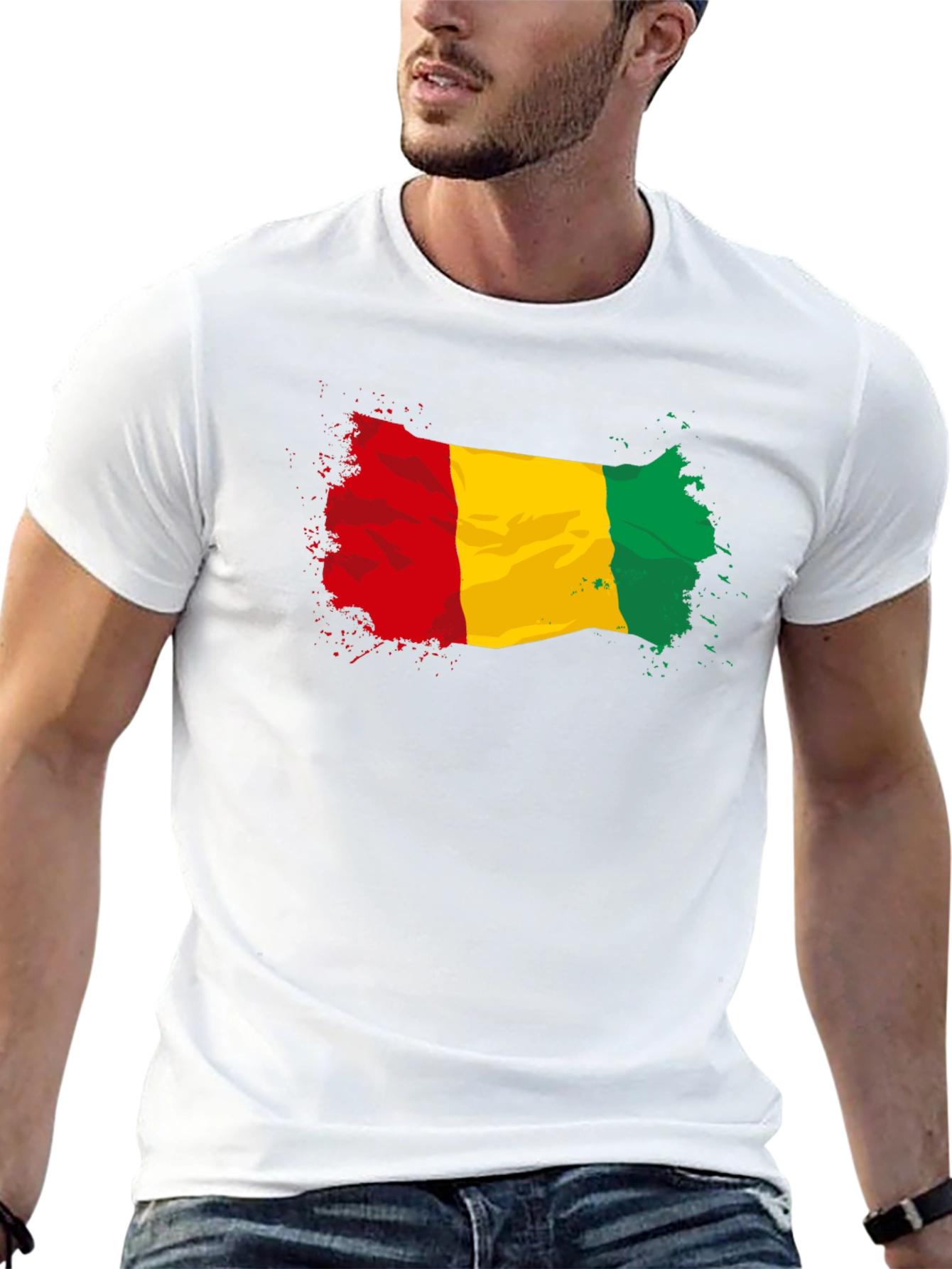 Guinea Flag Graphic Tee - Black Cotton T-Shirt