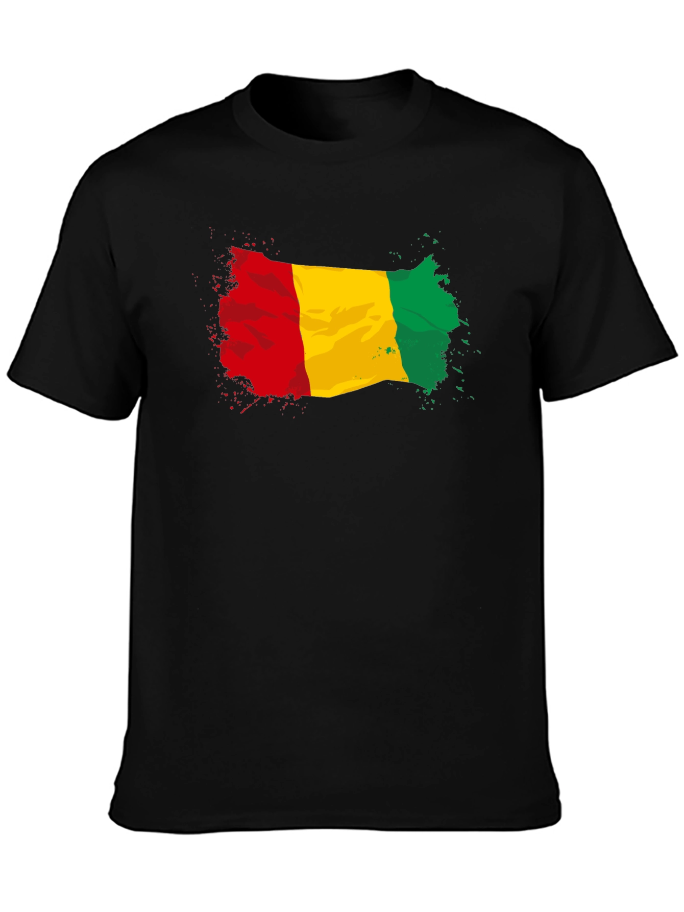 Guinea Flag Graphic Tee - Black Cotton T-Shirt
