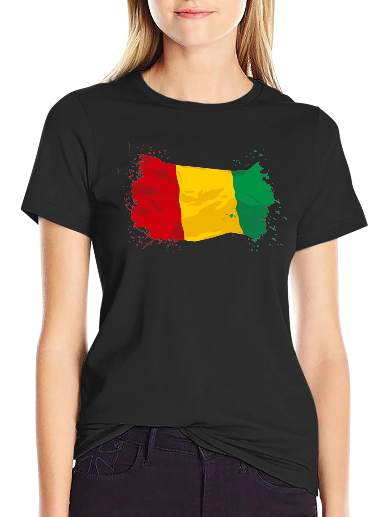 Guinea Flag Graphic Tee - Black Cotton T-Shirt