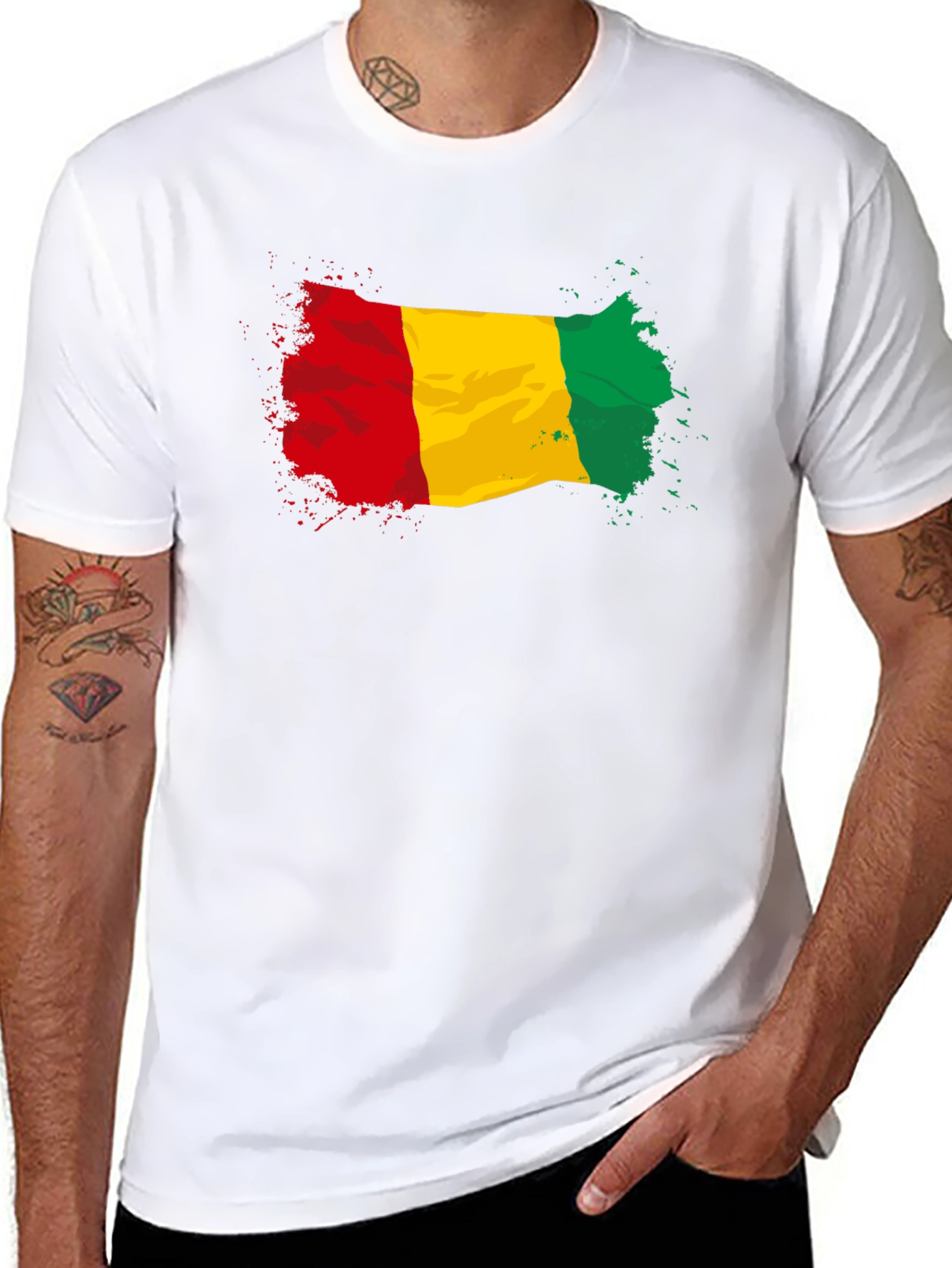 Guinea Flag Graphic Tee - Black Cotton T-Shirt