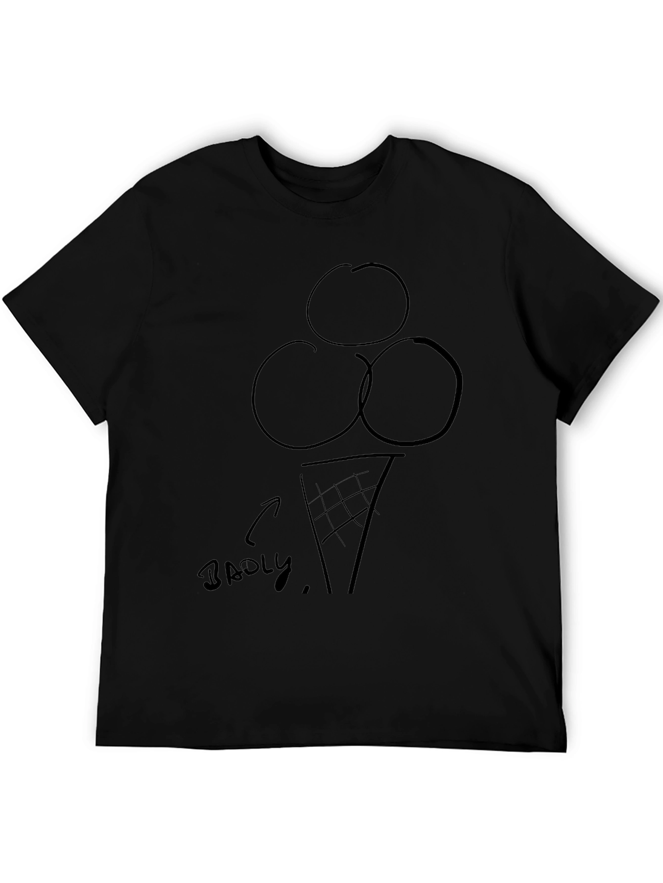 Badly Drawn Ice Cream Cone Graphic Tee
