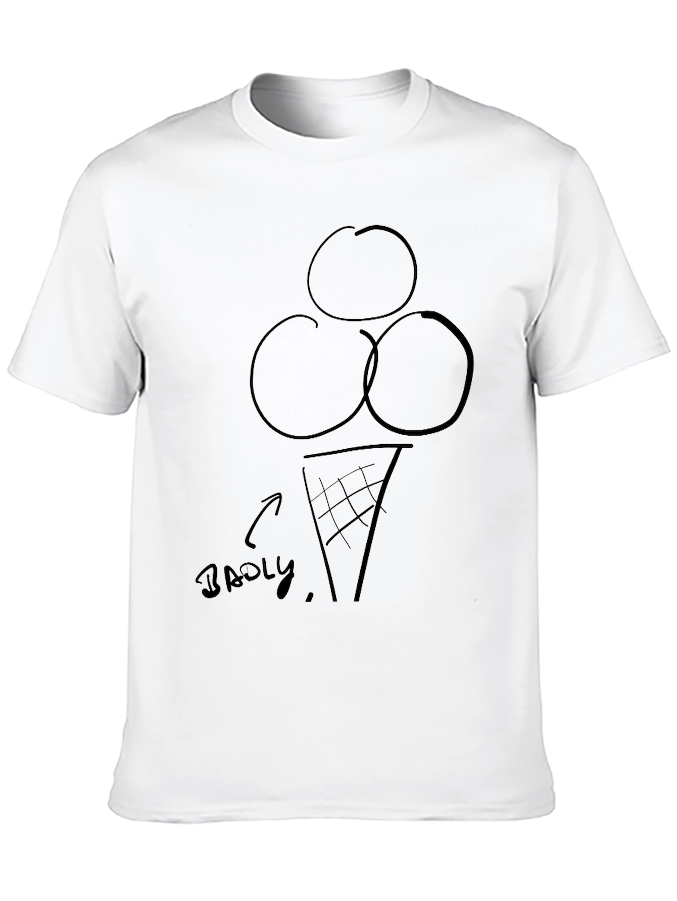 Badly Drawn Ice Cream Cone Graphic Tee