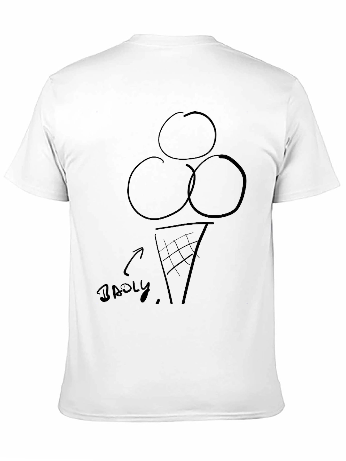Badly Drawn Ice Cream Cone Graphic Tee