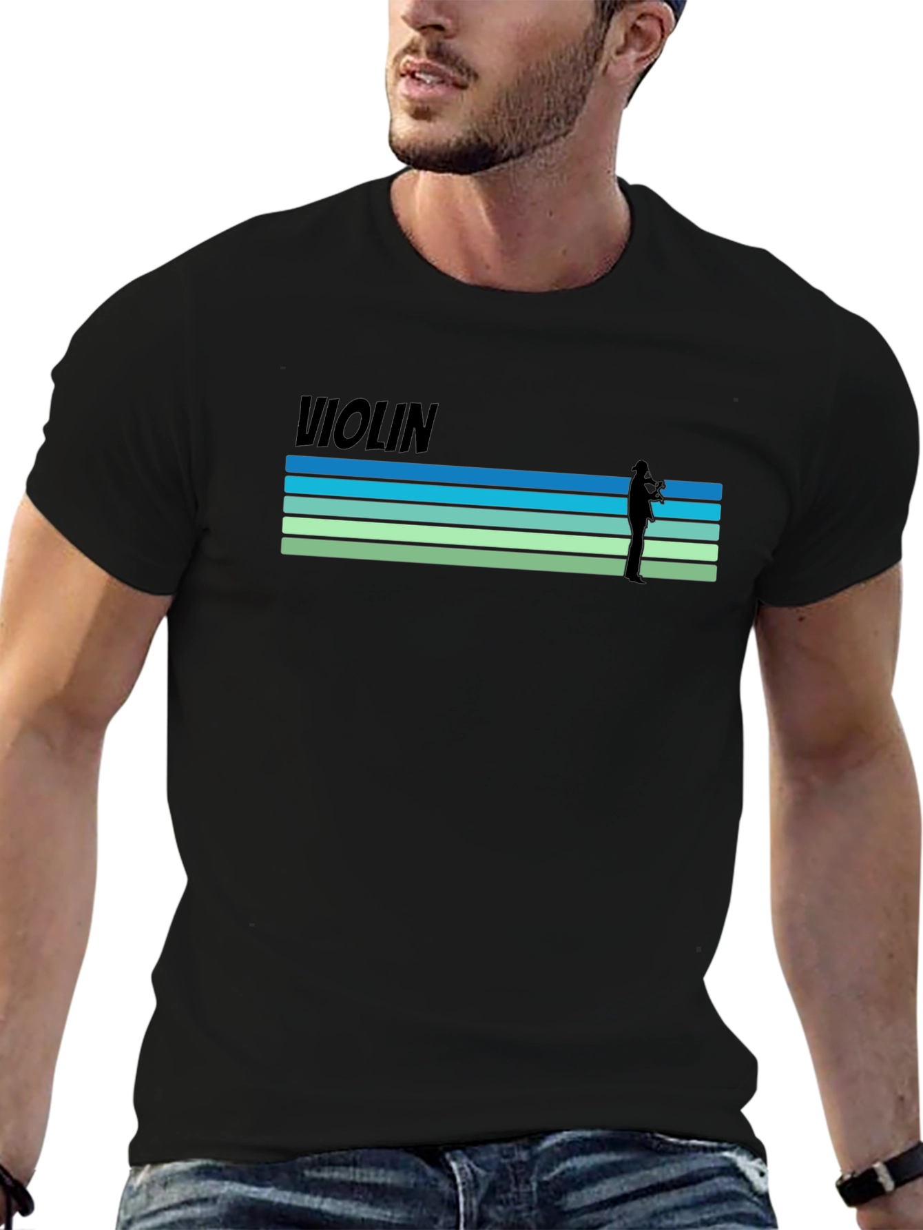 Violin Player Graphic T-Shirt - Retro Style Tee