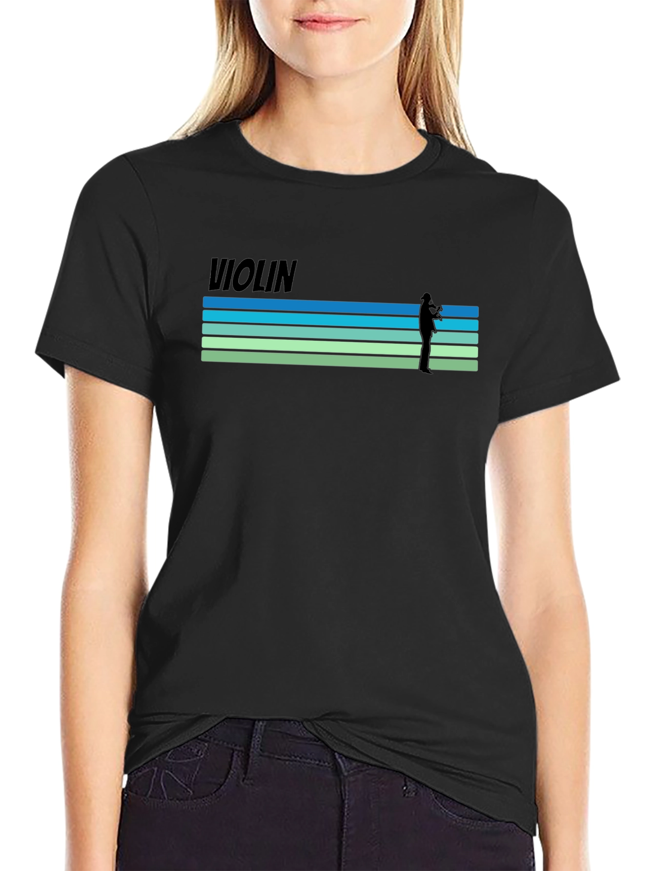 Violin Player Graphic T-Shirt - Retro Style Tee