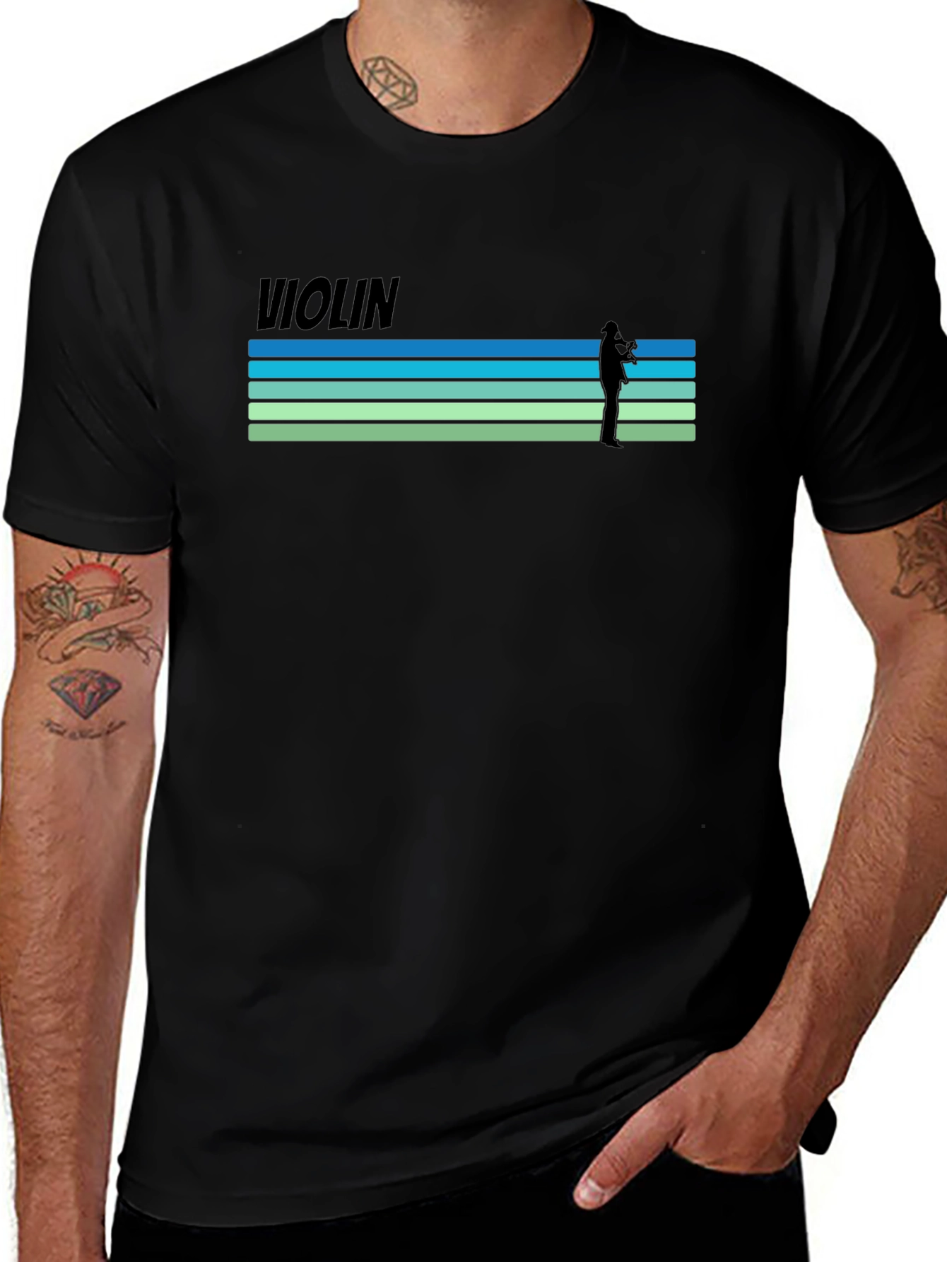 Violin Player Graphic T-Shirt - Retro Style Tee