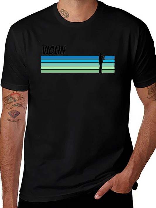 Violin Player Graphic T-Shirt - Retro Style Tee