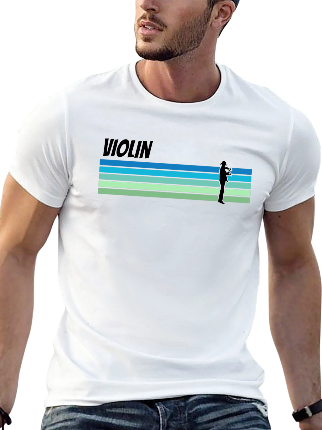 Violin Player Graphic T-Shirt - Retro Style Tee