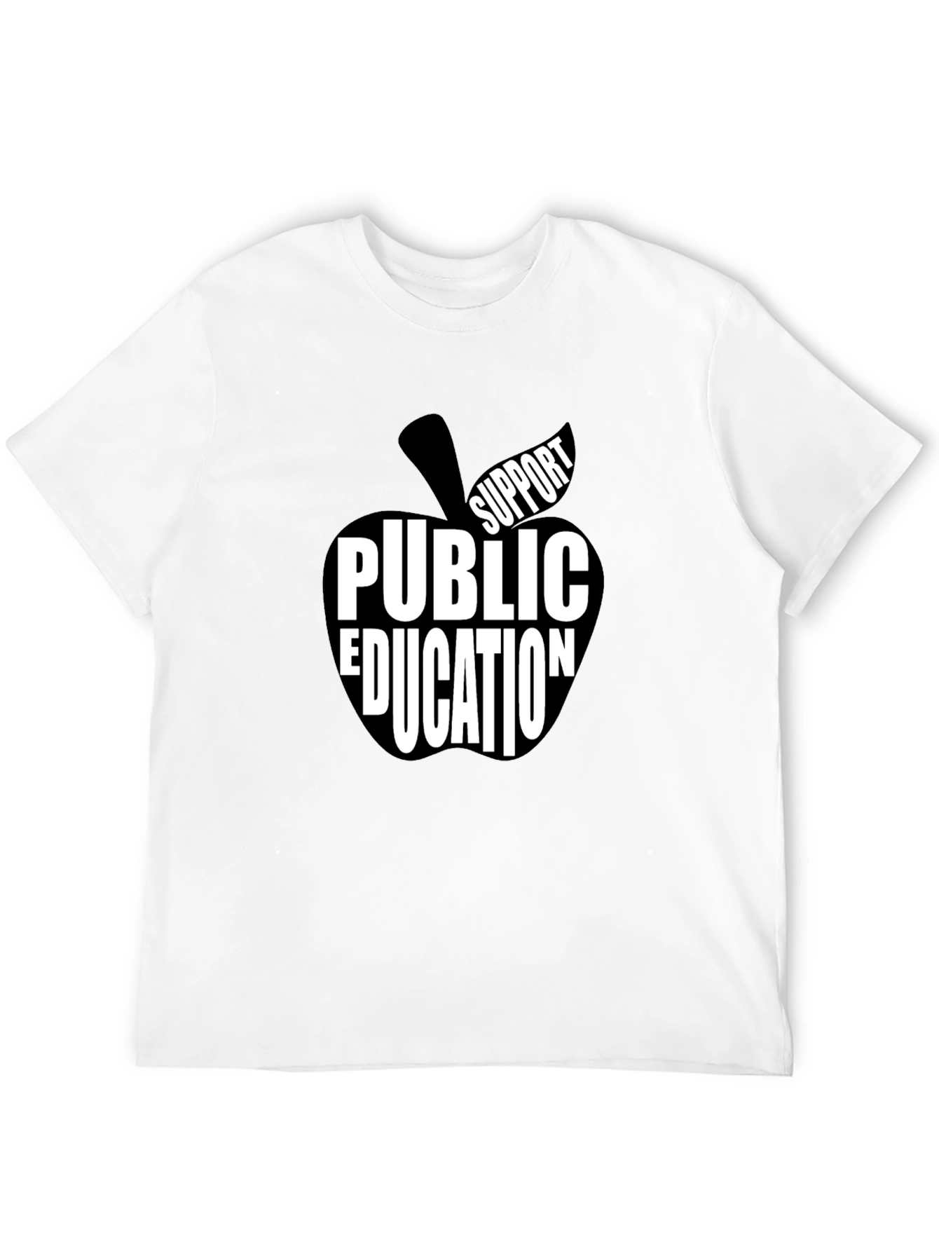Support Public Education Black T-Shirt Apple Design