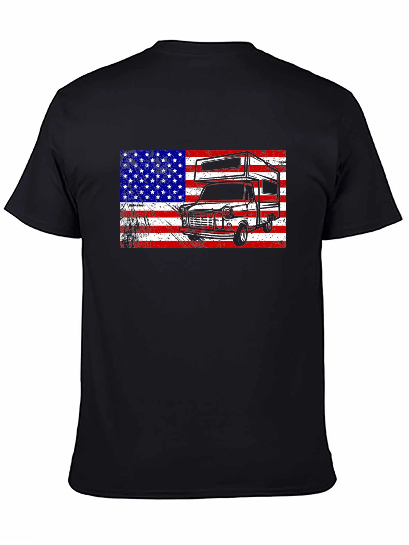 Retro RV American Flag Graphic T-Shirt