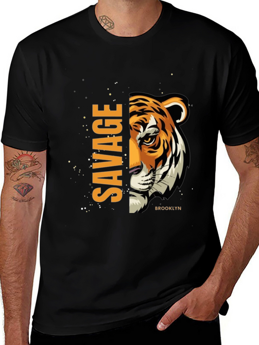 Savage Brooklyn Tiger Graphic Tee - Black