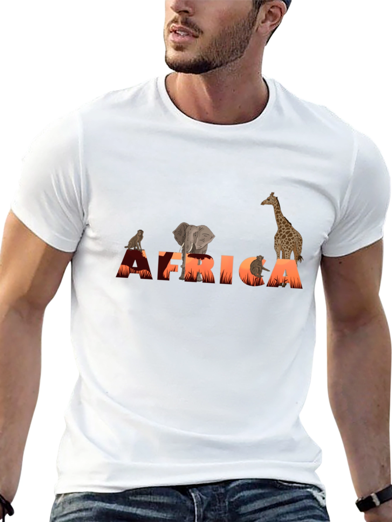 Africa Animal Graphic Tee - Unisex Black T-Shirt