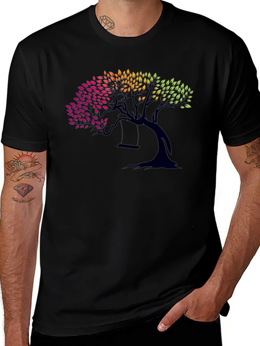 Colorful Tree Graphic Tee - Nature Inspired Style
