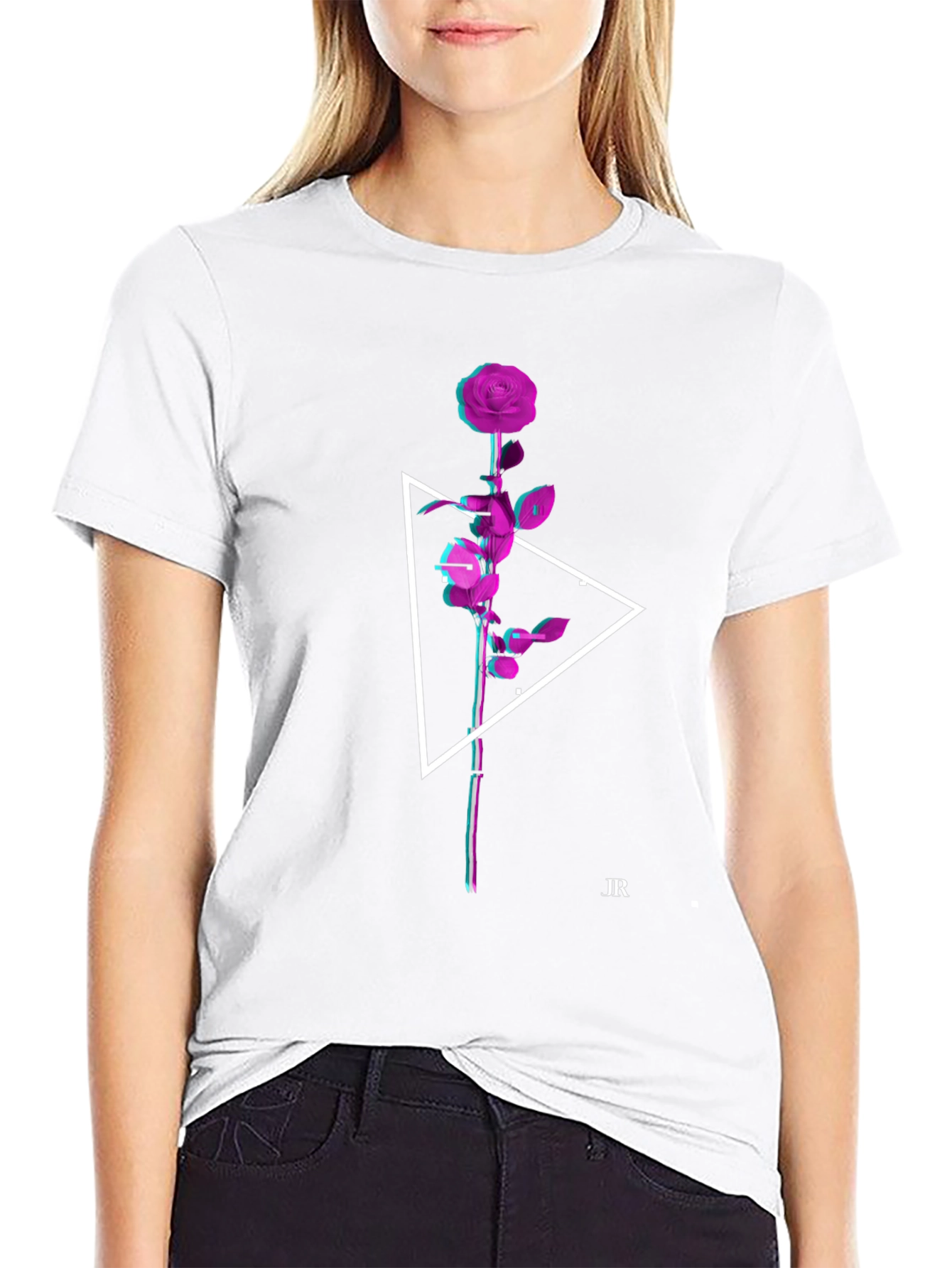 Rose Triangle Graphic Tee - Modern Streetwear