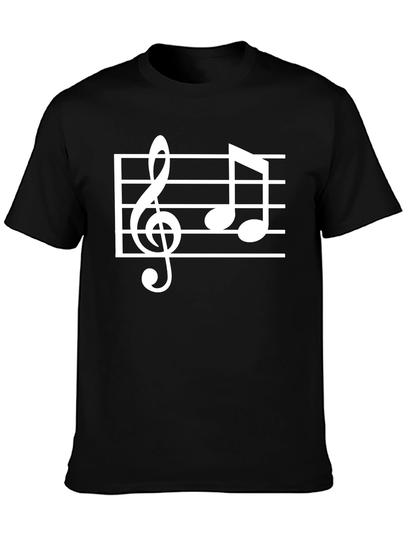 Musical Notes T-Shirt - Black Cotton Tee
