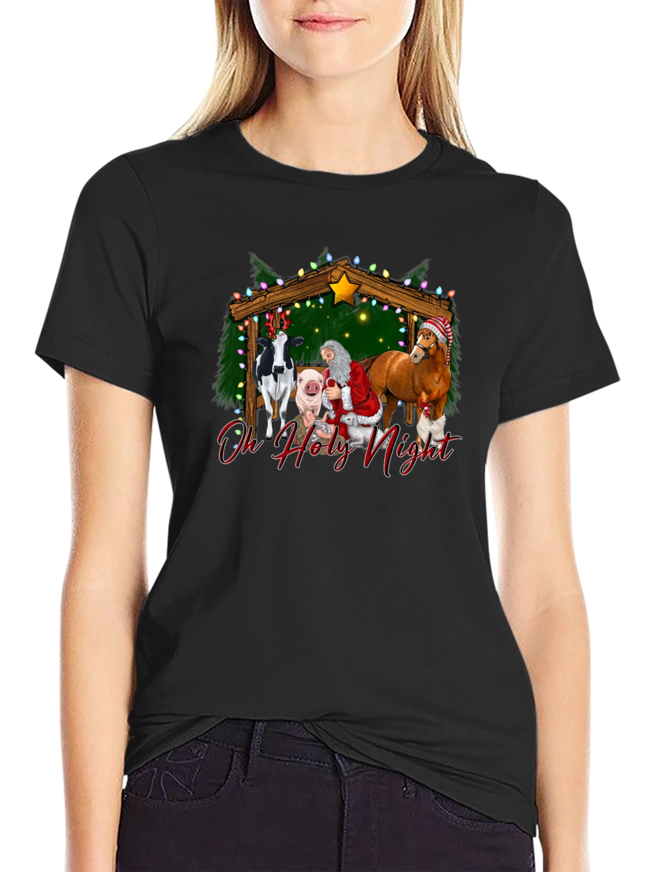 Oh Holy Night Christmas Graphic T-Shirt