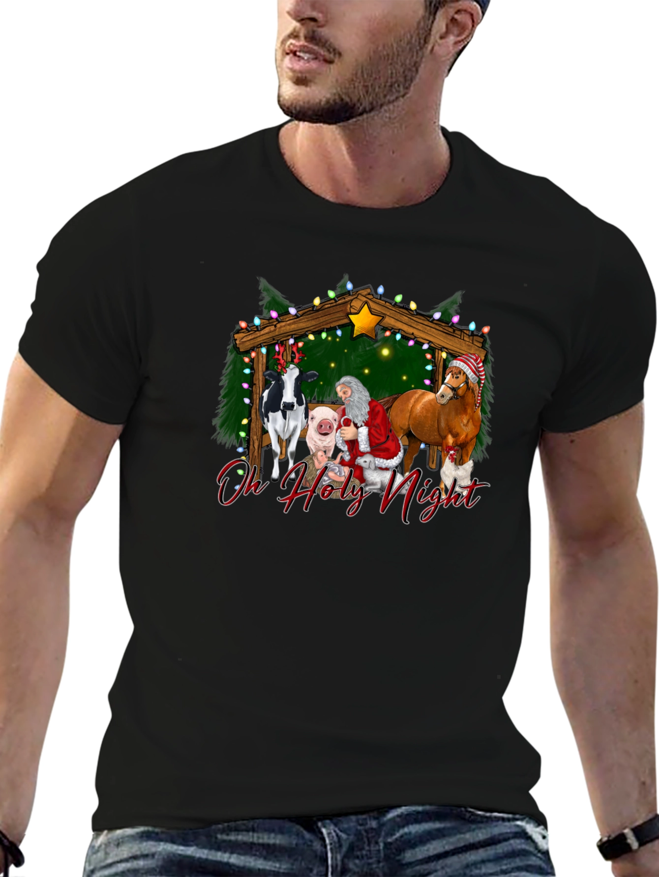 Oh Holy Night Christmas Graphic T-Shirt