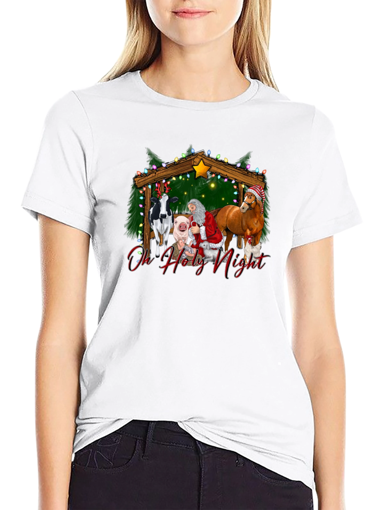Oh Holy Night Christmas Graphic T-Shirt