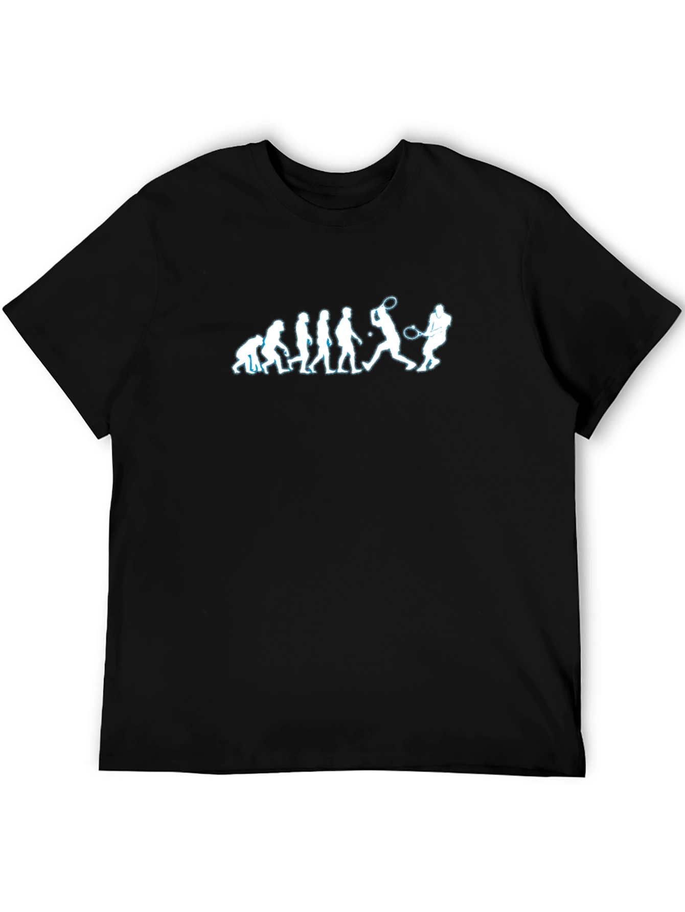 Evolution of Tennis Player Graphic Tee - Black