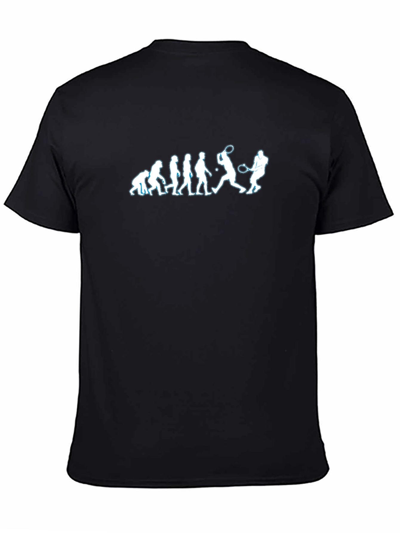 Evolution of Tennis Player Graphic Tee - Black