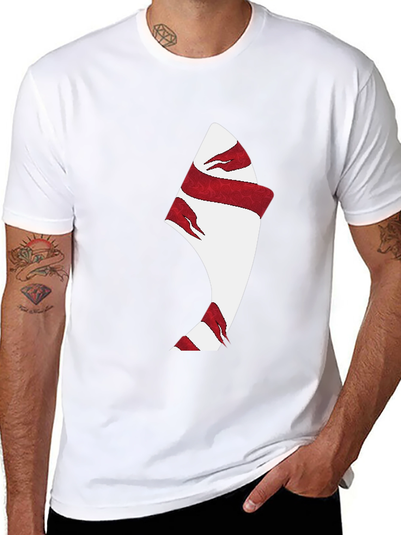 Modern Graphic Print Black T-Shirt