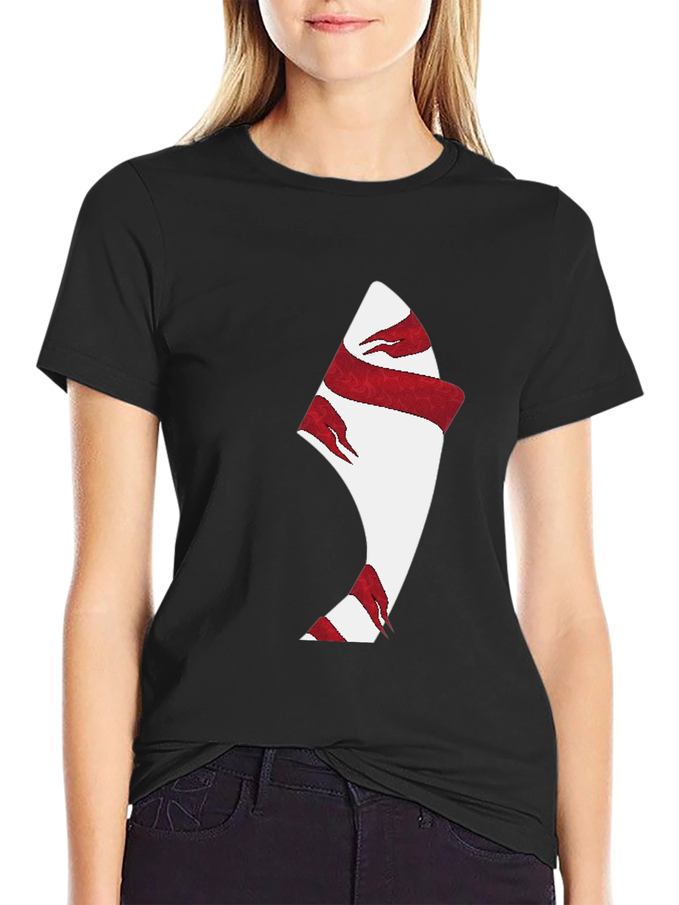 Modern Graphic Print Black T-Shirt