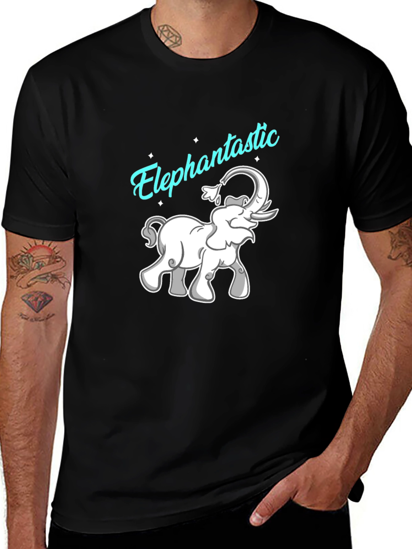Elephantastic Graphic Tee - Black Cotton T-Shirt