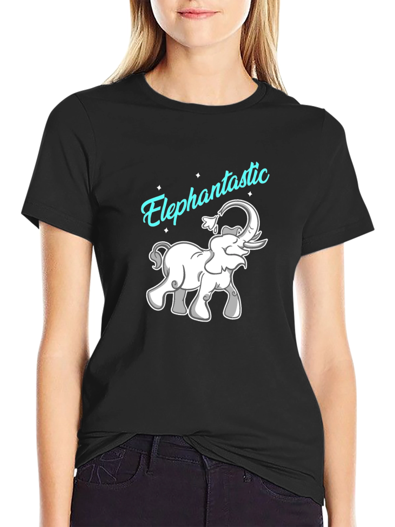 Elephantastic Graphic Tee - Black Cotton T-Shirt