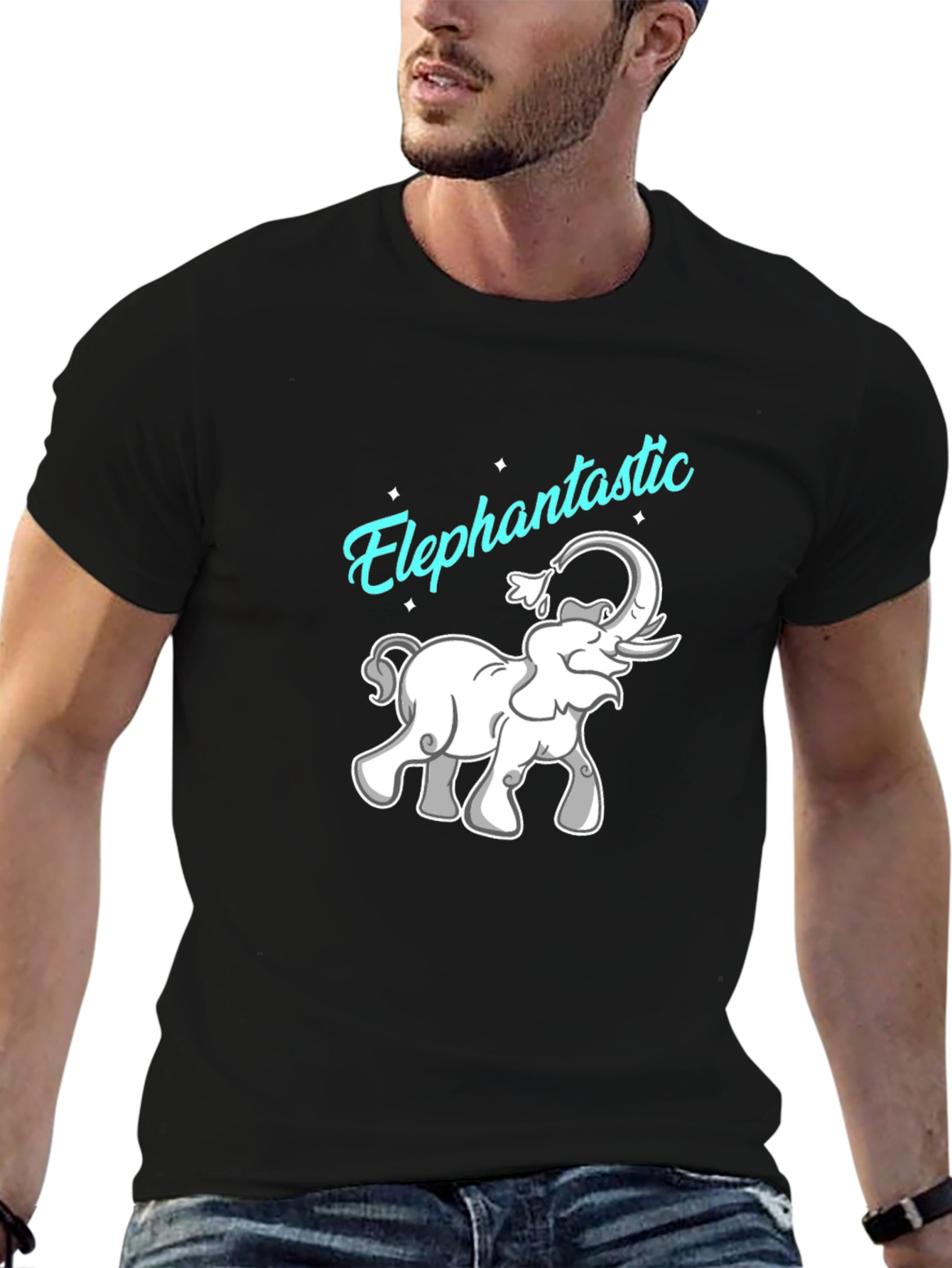 Elephantastic Graphic Tee - Black Cotton T-Shirt