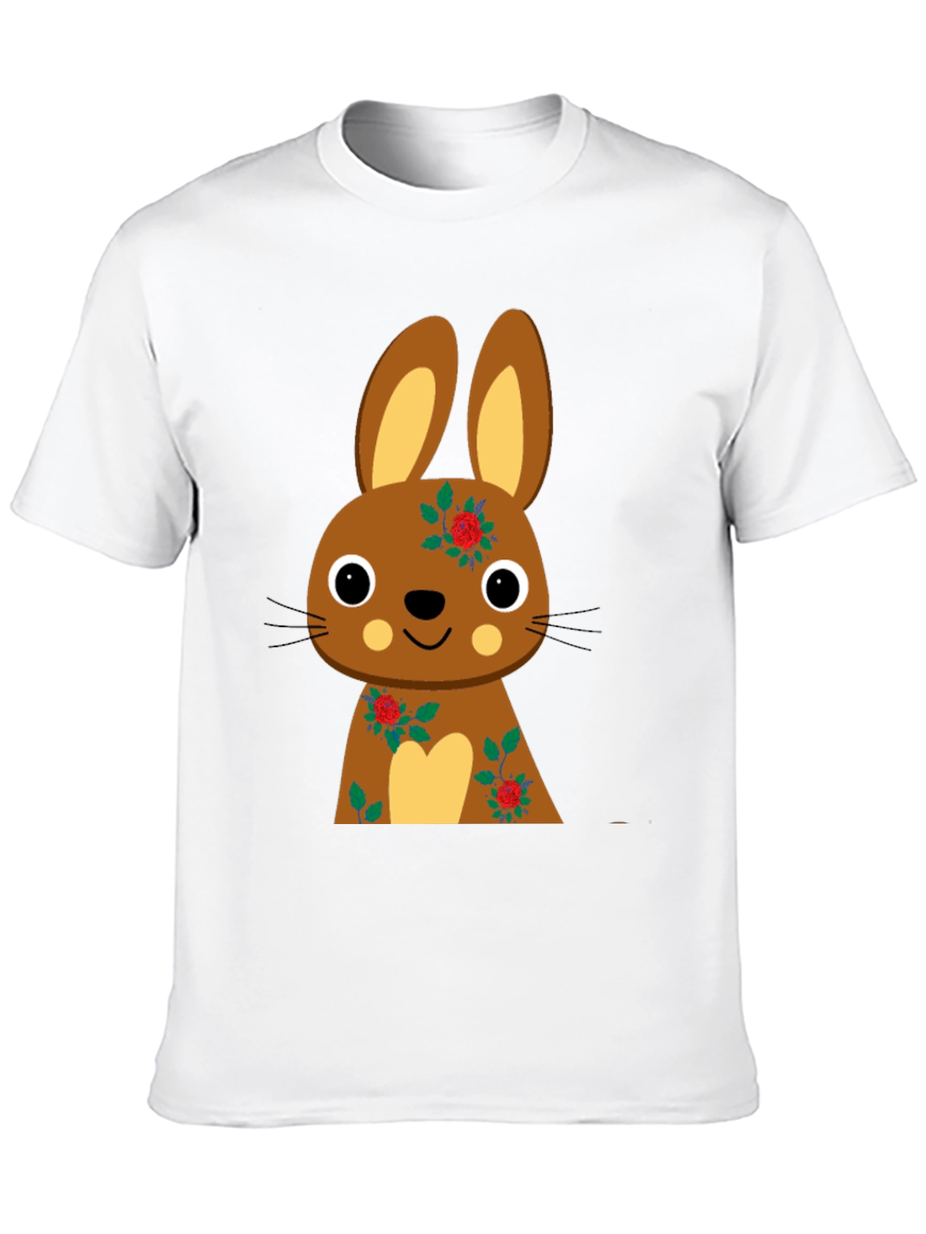 Cute Bunny Graphic Black Tee