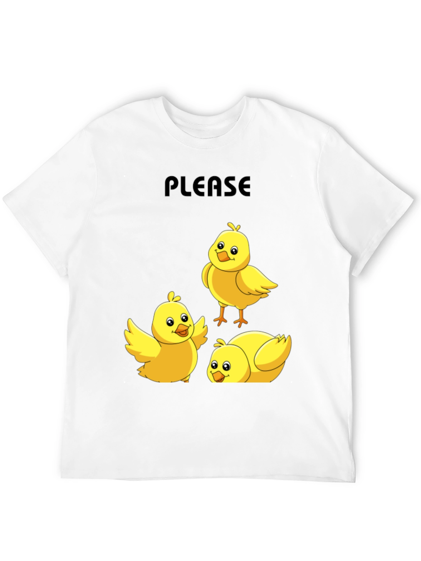 Please Chick T-Shirt - Cute Cartoon Animal Tee