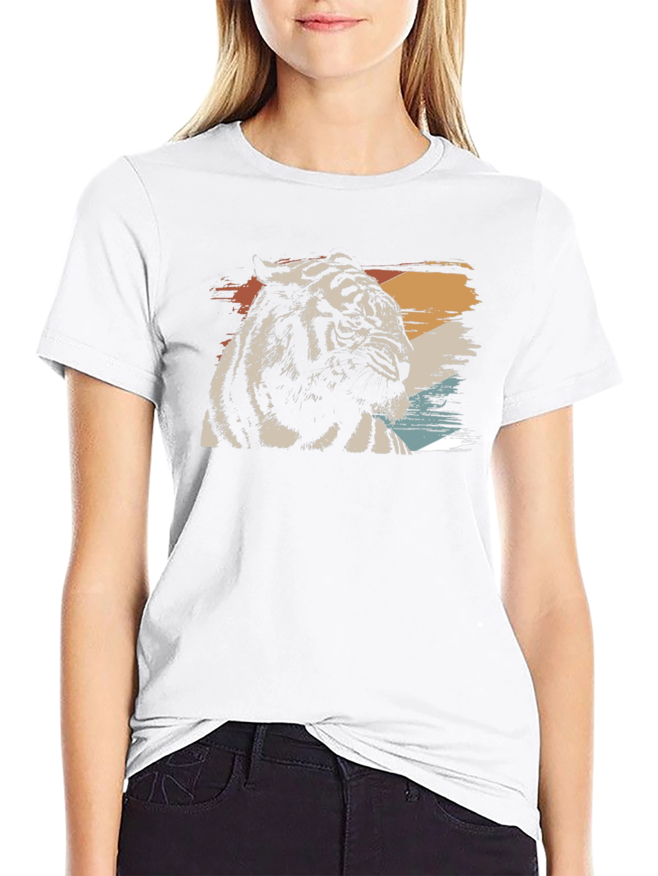 Retro Tiger Graphic Black T-Shirt