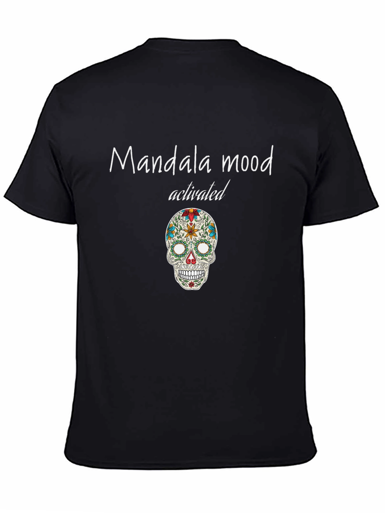 Mandala Mood Activated Graphic Tee - Unique Skull Design