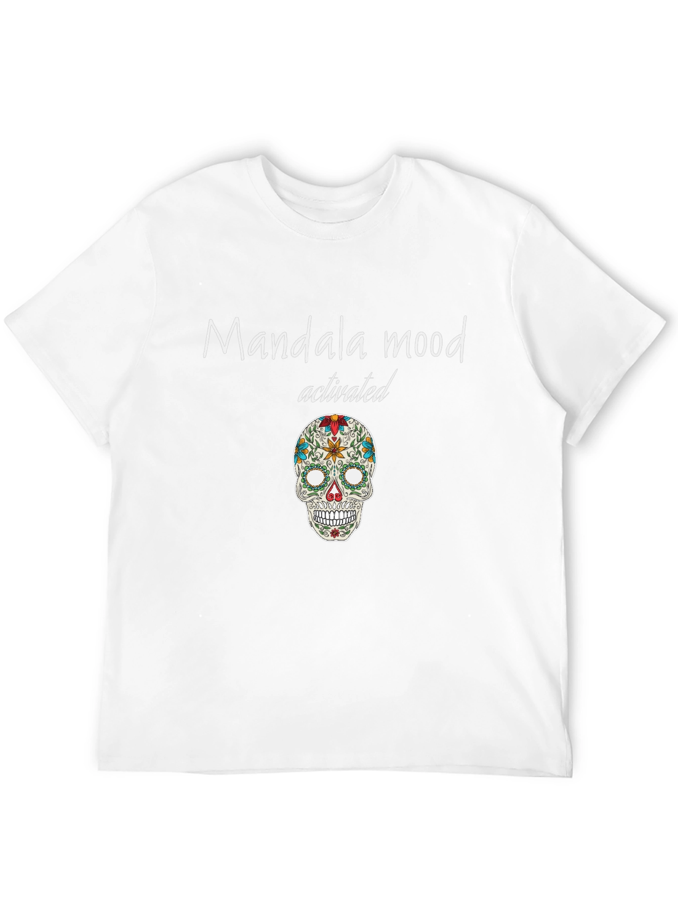 Mandala Mood Activated Graphic Tee - Unique Skull Design