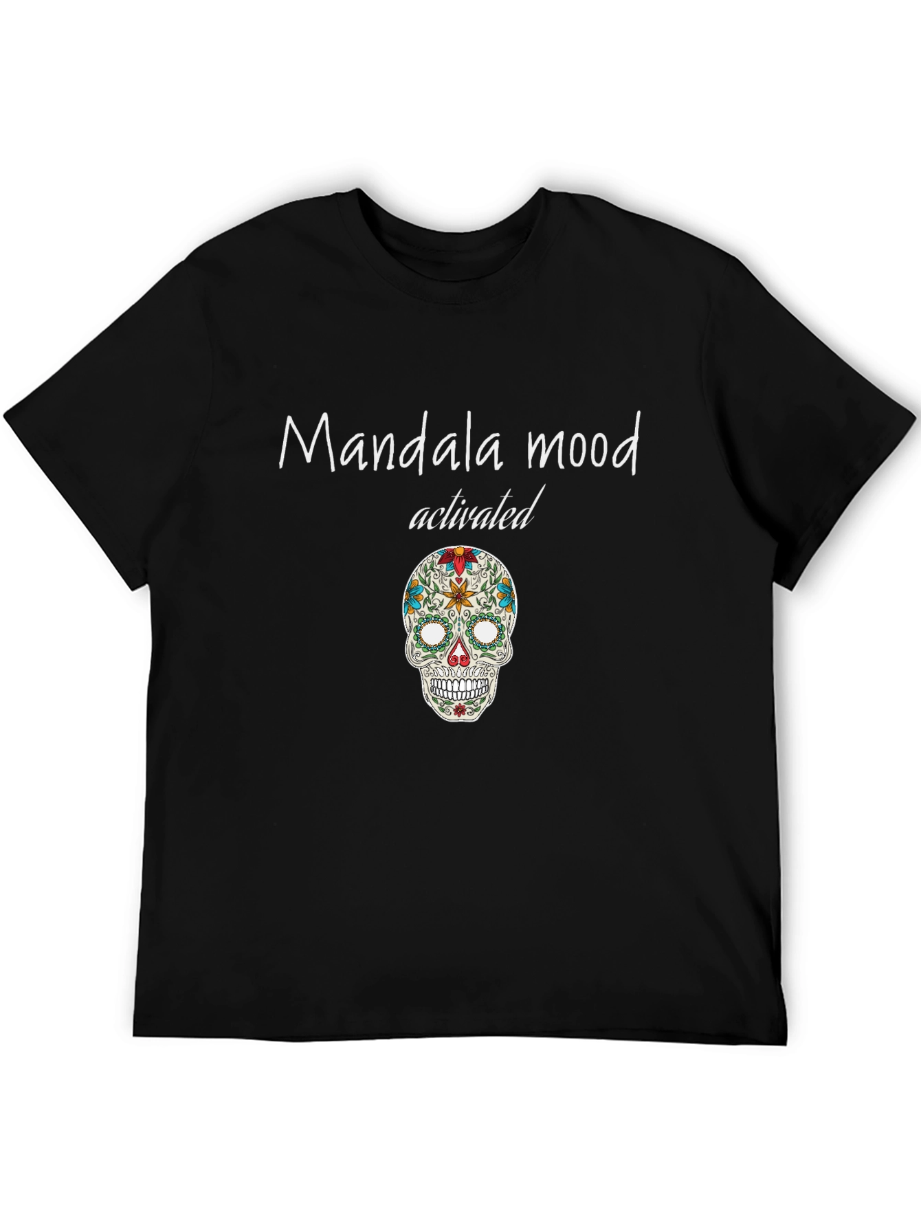 Mandala Mood Activated Graphic Tee - Unique Skull Design
