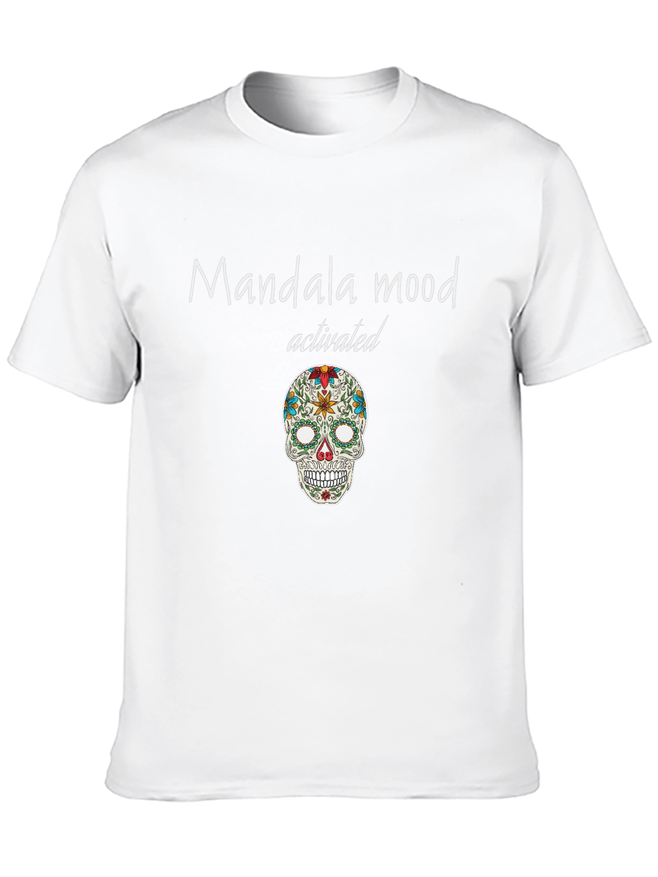 Mandala Mood Activated Graphic Tee - Unique Skull Design