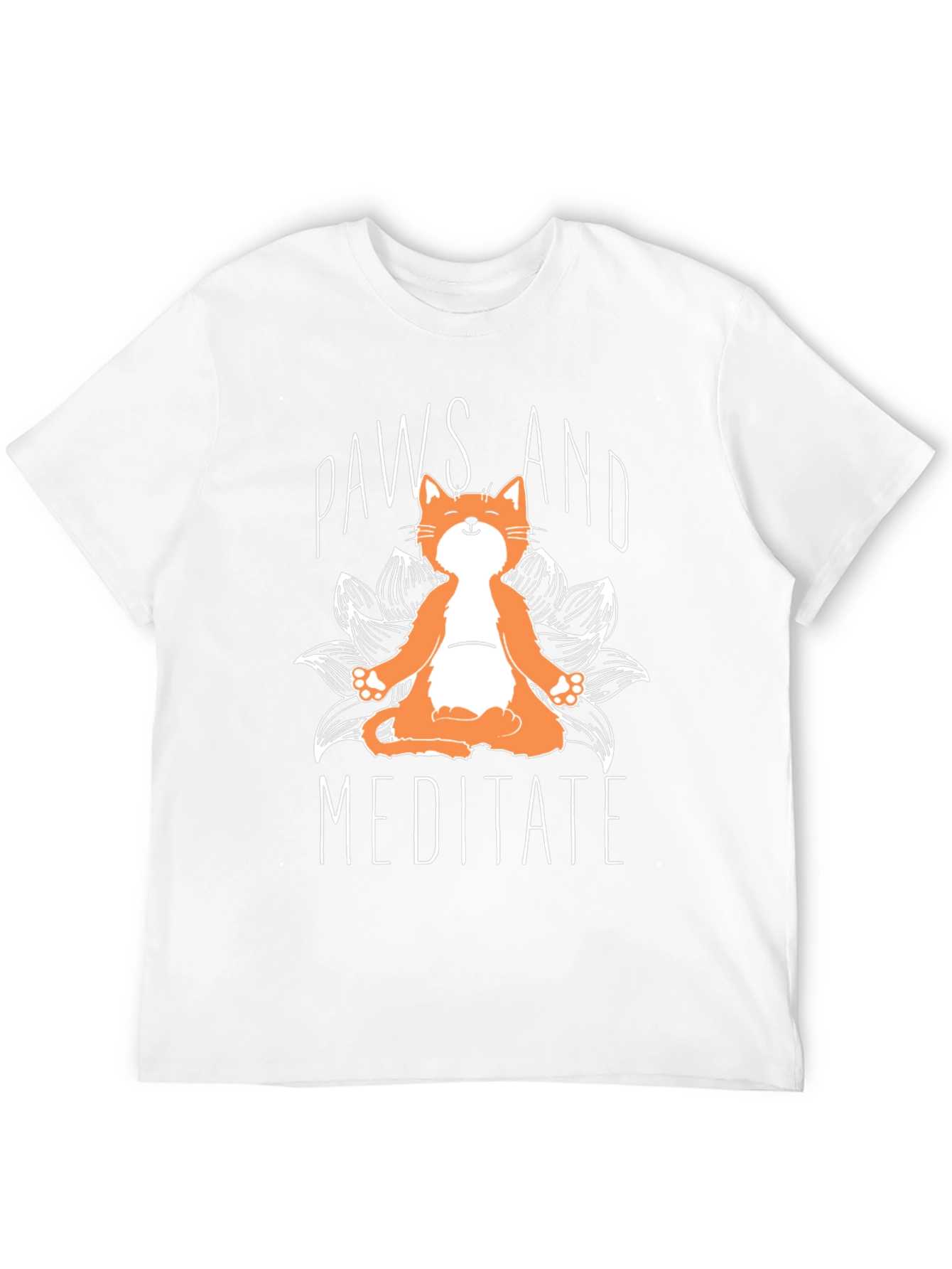 Paws and Meditate Funny Cat T-Shirt