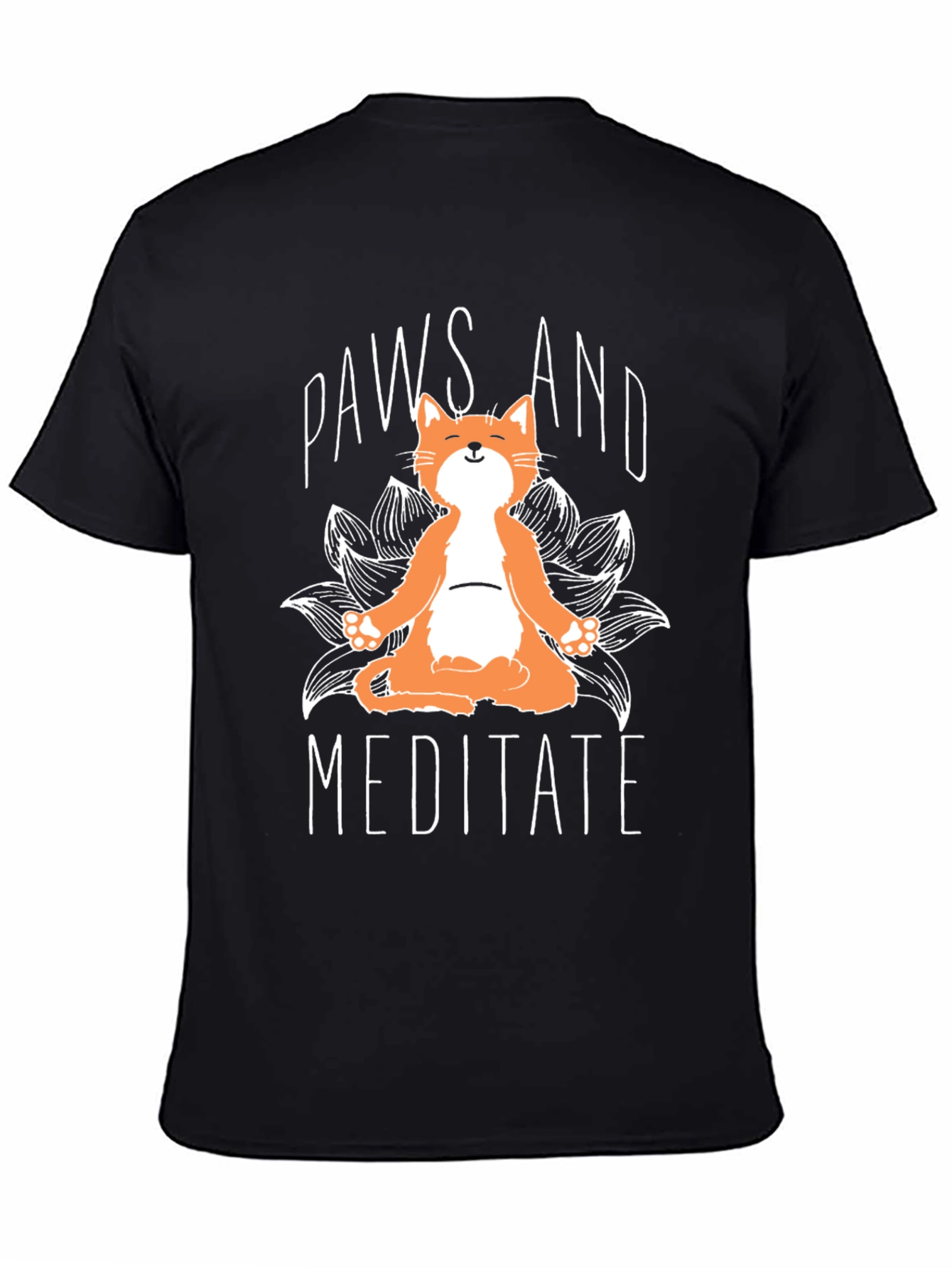 Paws and Meditate Funny Cat T-Shirt
