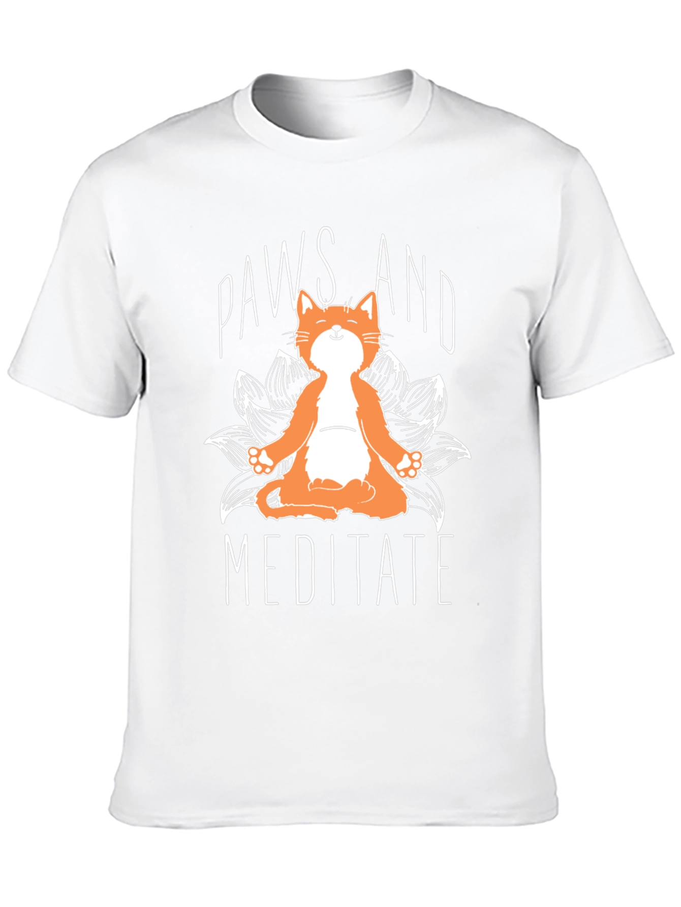 Paws and Meditate Funny Cat T-Shirt