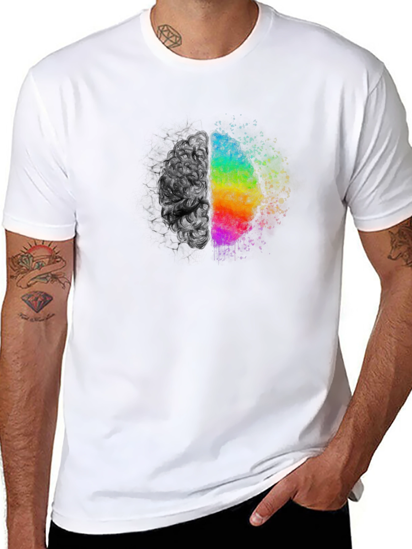 Creative Brain Graphic Tee - Black Unisex T-Shirt